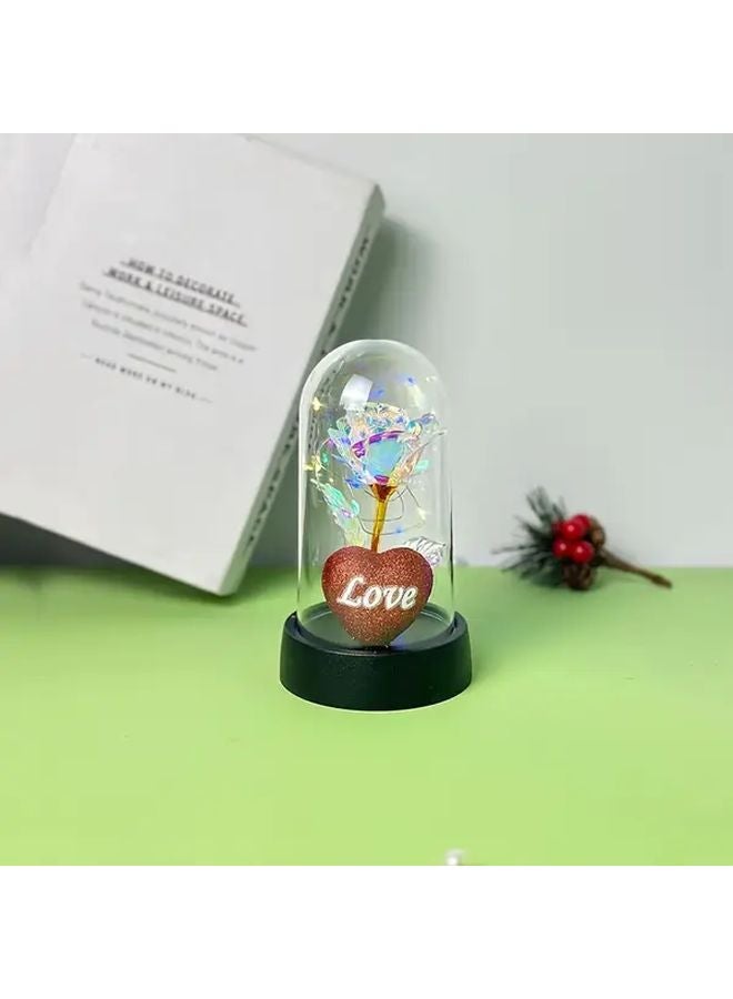 Romantic Love Plastic Cover Glowing Rose Flower Gift For Wedding Valentine Day - Image 1
