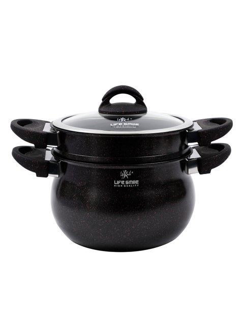 28cm (12 Litre) Multipurpose Stock Pot and Steamer Pot Set - Induction Couscoussier with PFOA-free Aluminum Non Stick 2-tier Cooking Pot with Lid for Soups,Seafood,Vegetables,Stews and Pasta