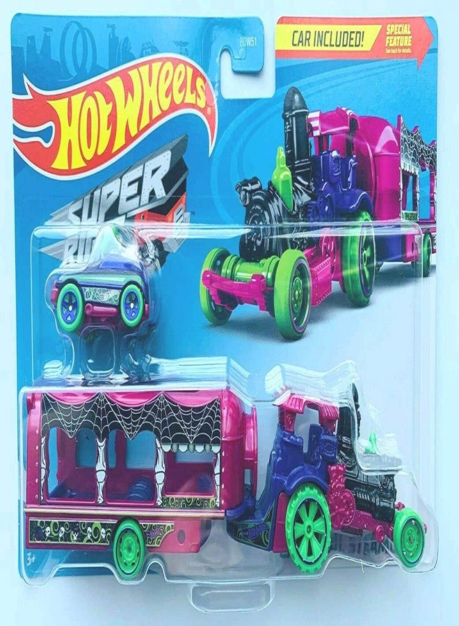 DieCast Hotwheels 2020 Super Rigs Carnival Steamer (Spooky Halloween Purple) car Included