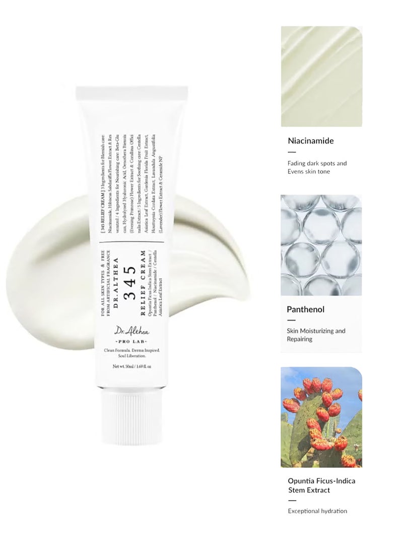 Dr.althea 345 Relief Cream 50ml - Gentle Relief Formula for Sensitive & Dry Skin - Image 1