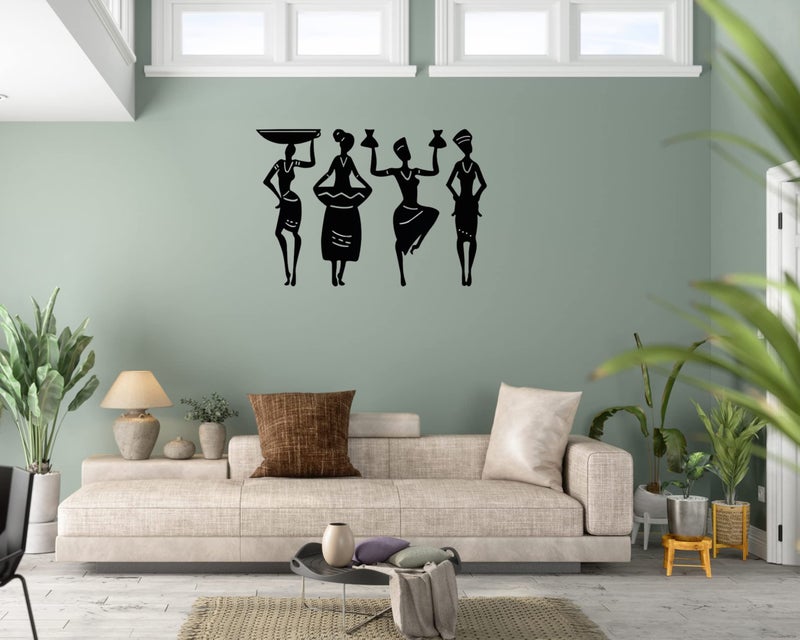 Art Plus Store Aps Set Of 4 African Man And Woman Dancing 4 Mm Mdf Abstract Wall Decoration Item (12 Inch X 3Inch, 4 Pieces) For Wall Decor - Engineered Wood - Image 5