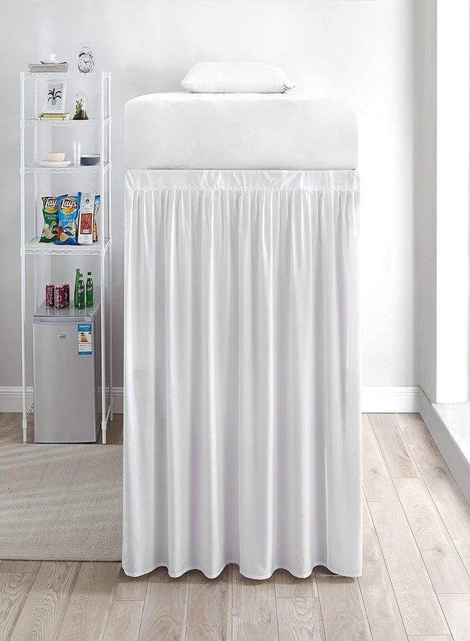 Comfort Bedding Collection تنورة سرير لغرفة النوم، مقاس توين XL - أبيض، طول 36 بوصة، كشكشة غبار مصممة خصيصًا من مزيج القطن 100% لغرف النوم الجامعية والأسرة التوأم الطويلة جدًا - Image 2