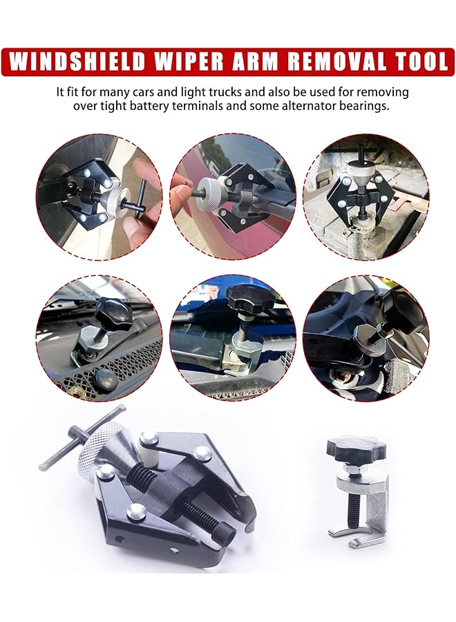 Excefore Wiper Arm Puller And Battery Terminal Removal Tools, Windshield Wiper Arm Removal Tool, Heavy-Duty Arm Bearing Remover Puller Repair Tool - Image 2