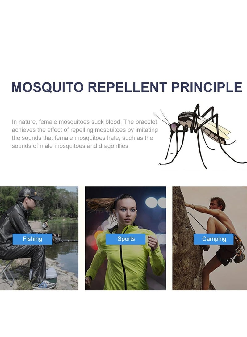 KASTWAVE Mosquito Repellent Watch Ultrasonic, Temperature Measurement Bracelets Ultrasonic Mosquito Repellent Bands Deet Free Bug Insect Repellent Band Reusable Long Protection Support Clock -Black - Image 4