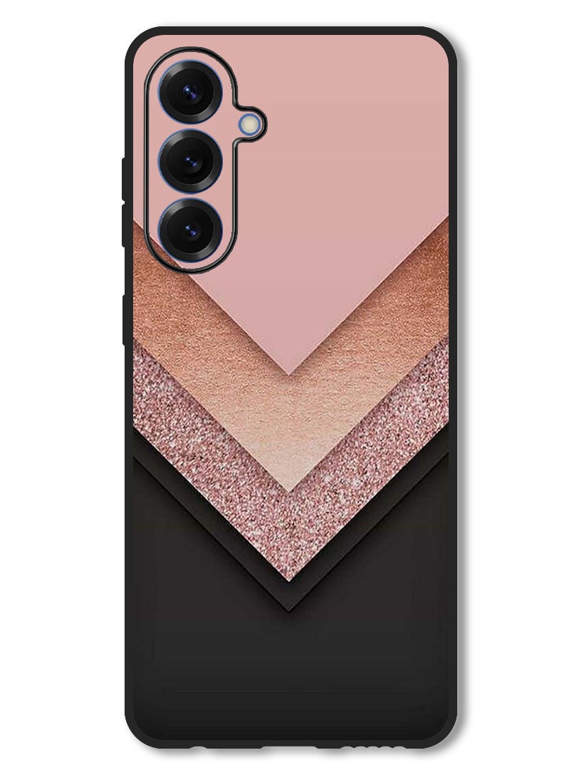 Theodor Case Compatible with Samsung Galaxy A36 Protection Shockproof Bumper Cover Black Golden & Pink - Image 1