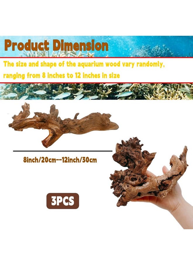 Hamiledyi Aquarium Driftwood Natural Trunk Driftwood Assorted Branches 812" Reptile Wood Decor Terrarium Ornament Fish Tank Decoration(3 Pcs)  - Image 2