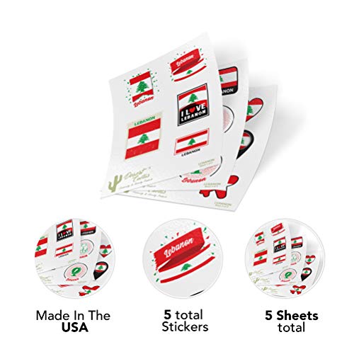 Desert Cactus Lebanon Country Flag Sticker Decals Kids Logo Scrapbook Car Vinyl Window Bumper Laptop (3 Sheets) - Image 5