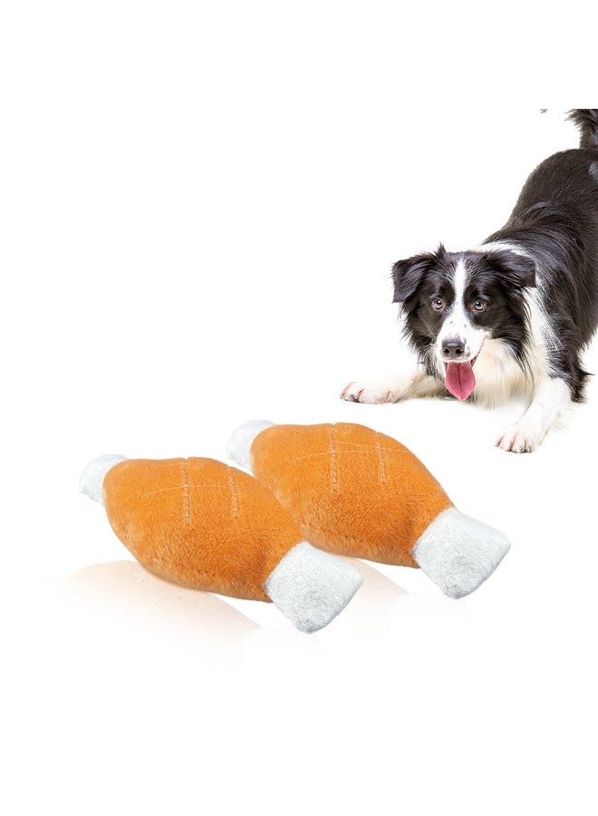 Andiker Andiker 2pcs Dog Squeaky Toy, Chicken Legs Bone Pet Funny Squeaky Toy Plush Toy for Small, Medium, Large Dogs and Cats  - Image 1