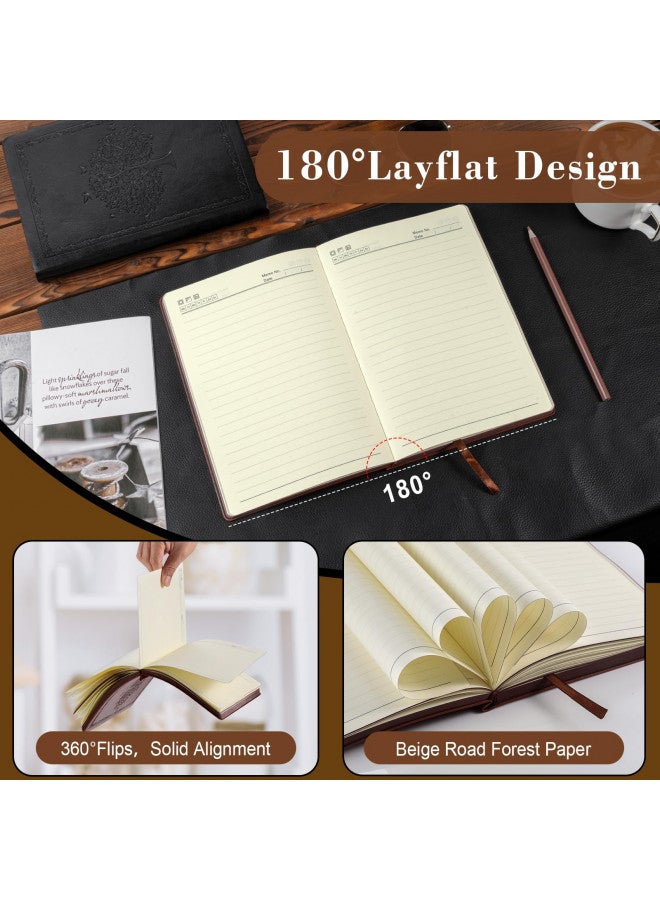 Fetinar Leather Journal Notebook,300 Pages Hope Tree Softcover Lined Notebook for Women Men,300 Travel,Business,Work,Office,School Note Taking,5.7'' X 8.3''(black) - Image 2