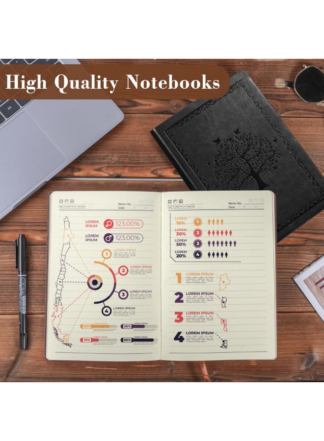 Fetinar Leather Journal Notebook,300 Pages Hope Tree Softcover Lined Notebook for Women Men,300 Travel,Business,Work,Office,School Note Taking,5.7'' X 8.3''(black) - Image 3