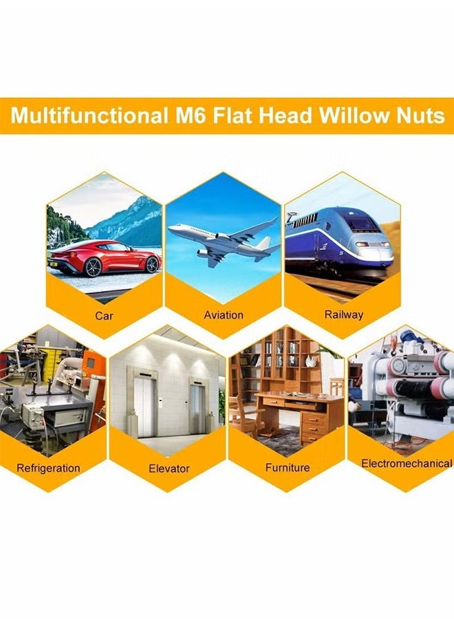 HY - 50 Pcs M6 Nut, M6 Stainless Steel Rivet Nut, Flat Head Threaded Insert Nutsert Rivnuts, Fastener Rivet Nut Assortment Kit with Internal Threads (Sliver) - Image 1