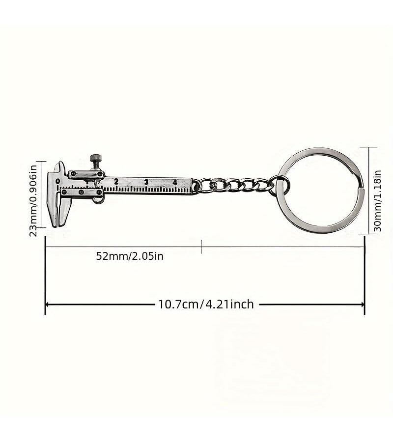10 Mini Caliper Keychains Sliding Ruler Car Key Tools for Men Women - Image 5