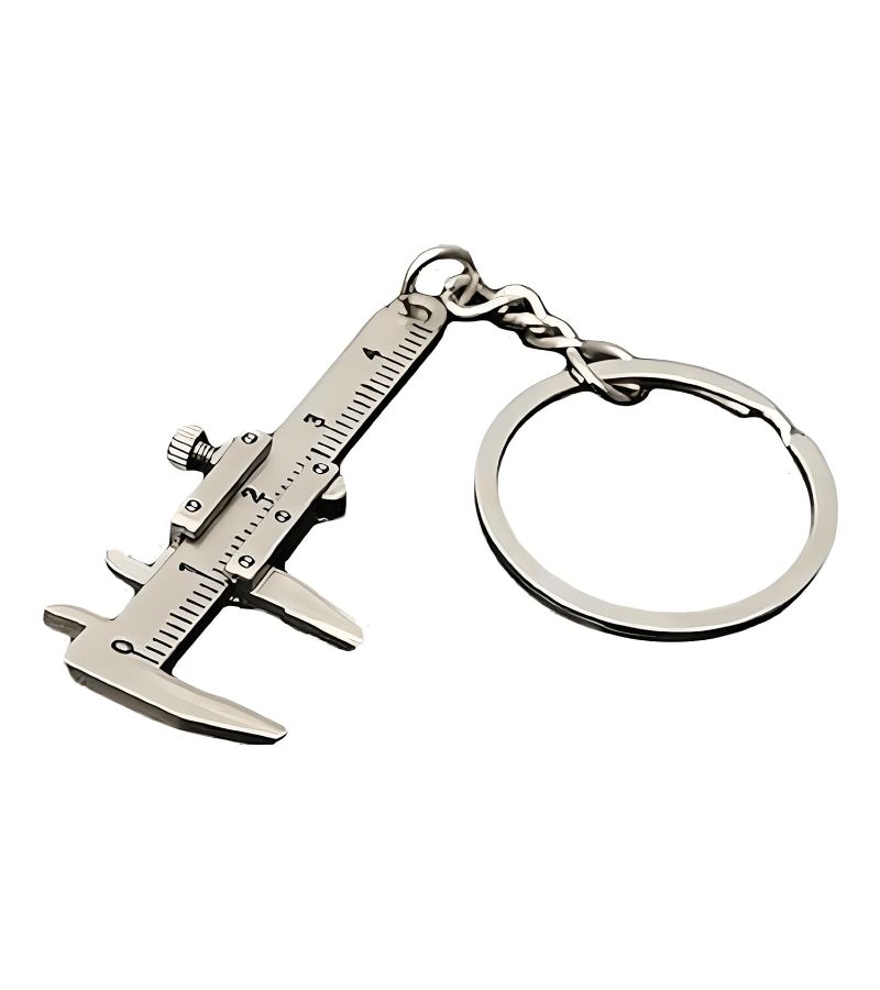 10 Mini Caliper Keychains Sliding Ruler Car Key Tools for Men Women - Image 1