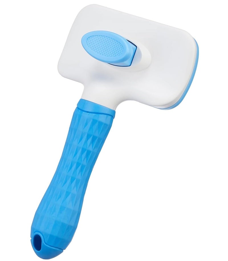 GALV Self Cleaning Slicker Pet Grooming Brush | Pet Cleaning Tool Suitable for All Pets | Rectangular Shape | Brush Comb With Handle, Dog Hair Brush For all Dog (1 pcs)(Blue)(19 X10.6 X 5.2 cm) - Image 3