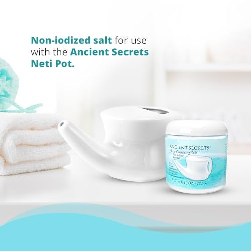 Ancient Secrets Nasal Cleansing Salt, Non-Iodized – USP-Grade Sodium Chloride for Any Neti Pot, Sinus Irrigation System, 10 Oz + Single-Use Travel Pack - Image 5