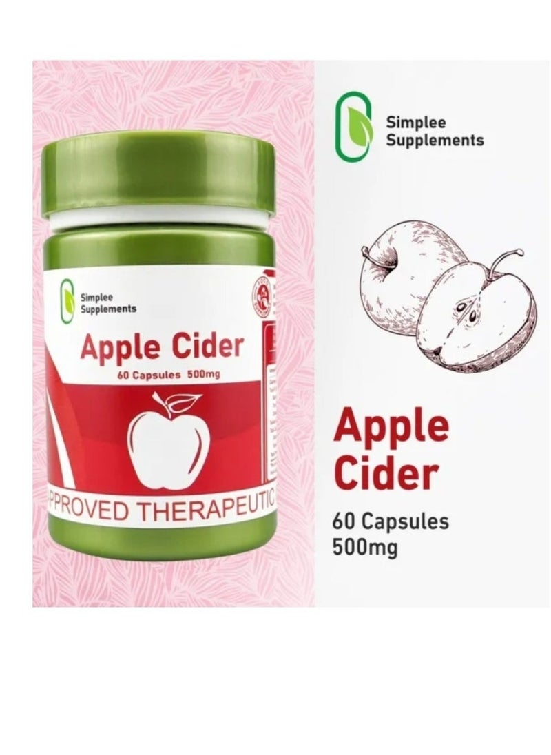 Simplee Supplements Simplee Supplement Apple Cidar 60 Capsules 500mg  - Image 2