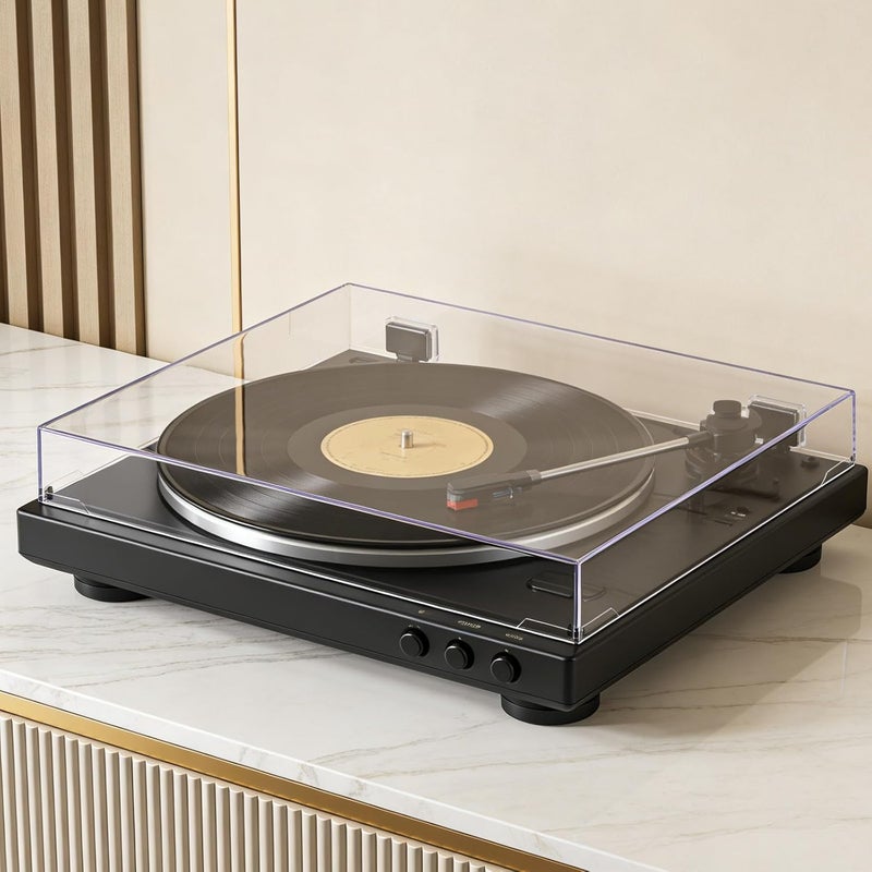 Acrylic Turntable Dust Cover - Clear Vinyl Record Player Protective Cover - Turntable Dust Case for Home Entertainment and Music Room 16.2x13.2x2.4in - Image 4