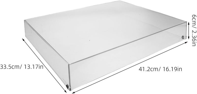 Acrylic Turntable Dust Cover - Clear Vinyl Record Player Protective Cover - Turntable Dust Case for Home Entertainment and Music Room 16.2x13.2x2.4in - Image 2