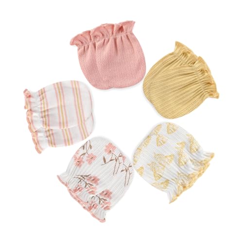 JELYLOVE 5 Pack Unisex New Born Boy Girls No Scratch Mittens Cotton Soft Baby Gloves Accessory 0-3 Months Infant Essentials - Image 2