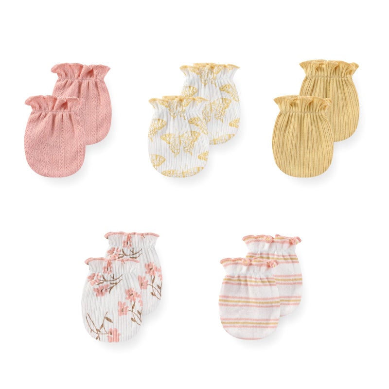 JELYLOVE 5 Pack Unisex New Born Boy Girls No Scratch Mittens Cotton Soft Baby Gloves Accessory 0-3 Months Infant Essentials - Image 4