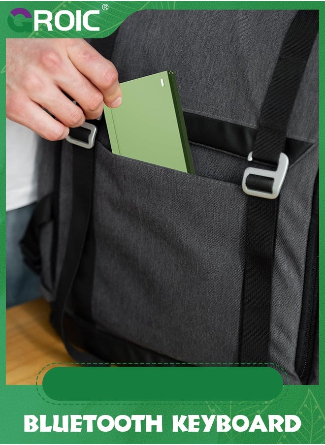 GROIC Mini Portable Foldable Bluetooth Keyboard - Ultra-Slim Travel Folding Keyboard for iPhone iPad Mac Android Windows iOS, Green  - Image 5