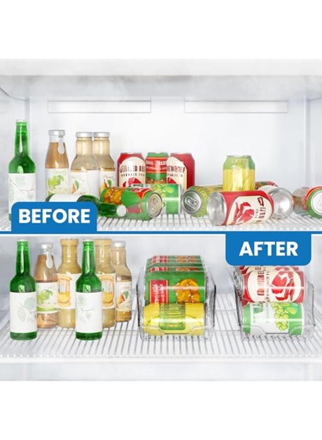 Soda Can Organizer For Pantry - Refrigerator or Fridge Organizer and Storage - Can Storage Pantry, & Freezer Kitchen Organization - (Clear, Pack of 2) - Image 2