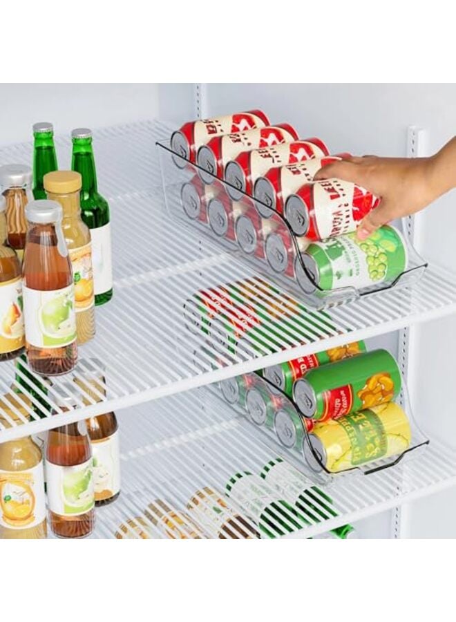 Soda Can Organizer For Pantry - Refrigerator or Fridge Organizer and Storage - Can Storage Pantry, & Freezer Kitchen Organization - (Clear, Pack of 2) - Image 4