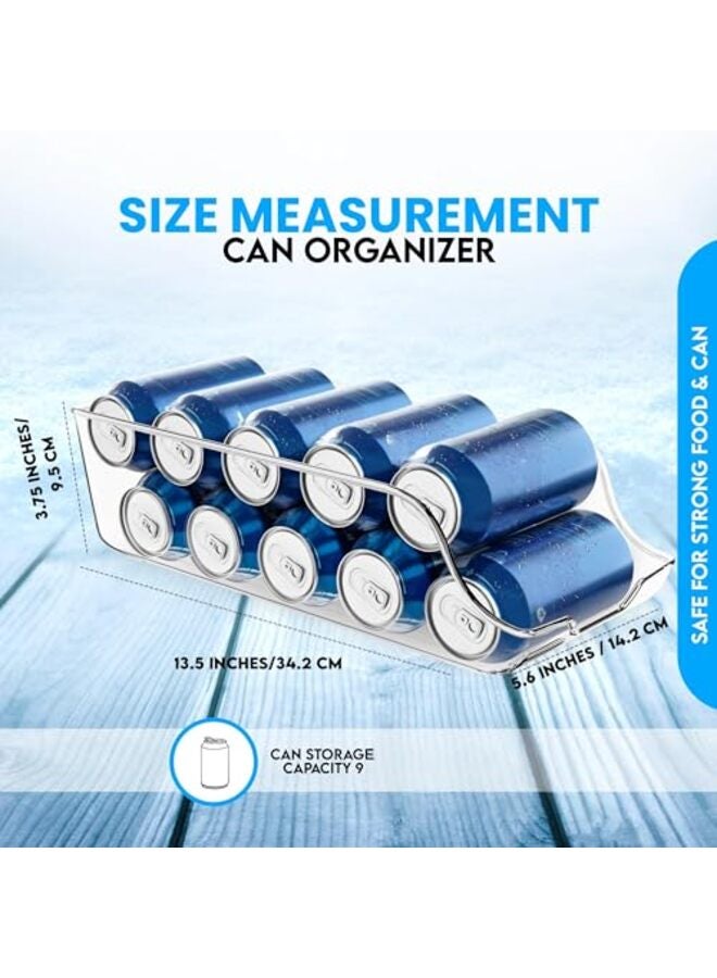 Soda Can Organizer For Pantry - Refrigerator or Fridge Organizer and Storage - Can Storage Pantry, & Freezer Kitchen Organization - (Clear, Pack of 2) - Image 5