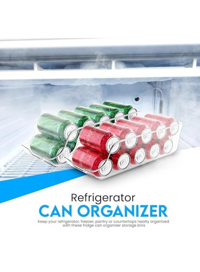 Soda Can Organizer For Pantry - Refrigerator or Fridge Organizer and Storage - Can Storage Pantry, & Freezer Kitchen Organization - (Clear, Pack of 2) - Image 3
