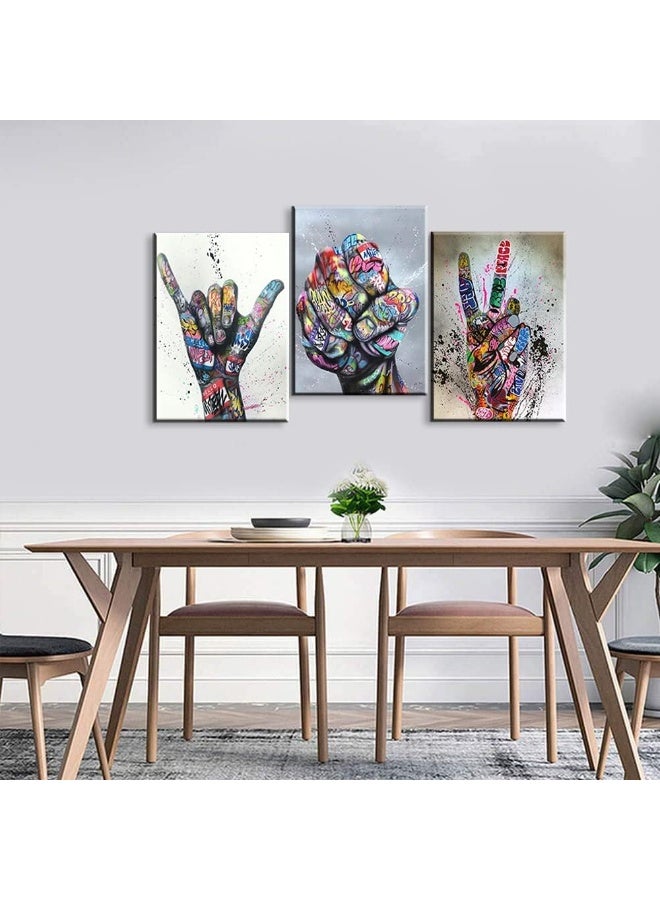 Mistyefly 3 Piece Pop Art Poster Graffiti Wall Decor Street Colorful Paintings for Canvas Bedroom Living Room - Image 5