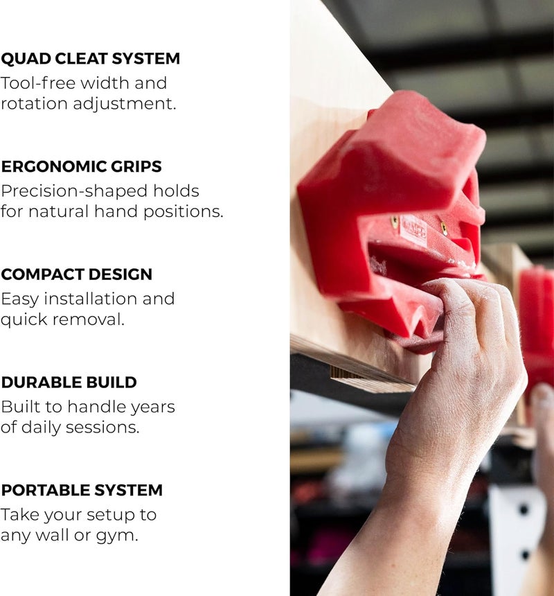 Trango Rock Prodigy Hangboard - Finger Training Board for Rock Climbing, Build Finger Strength, Home Training Board, Natural - Beech Wood, Pivot, Forge, Training Center - Image 4