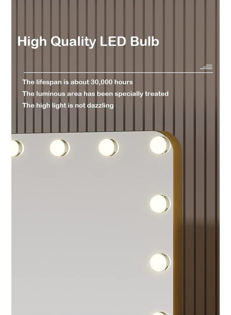جي تي-ويل مرآة فانيتي هوليوود مع لمبات LED قابلة للتعتيم بثلاثة أوضاع لونية وتحكم باللمس  - Image 3