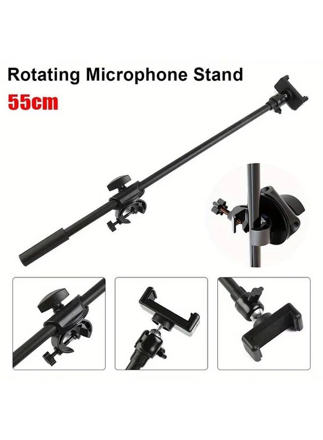 Mic Clip A Aluminum Alloy Rotating Microphone Stand Adjustable 55cm - Image 2