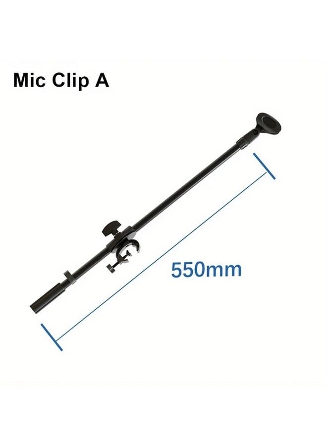Mic Clip A Aluminum Alloy Rotating Microphone Stand Adjustable 55cm - Image 1