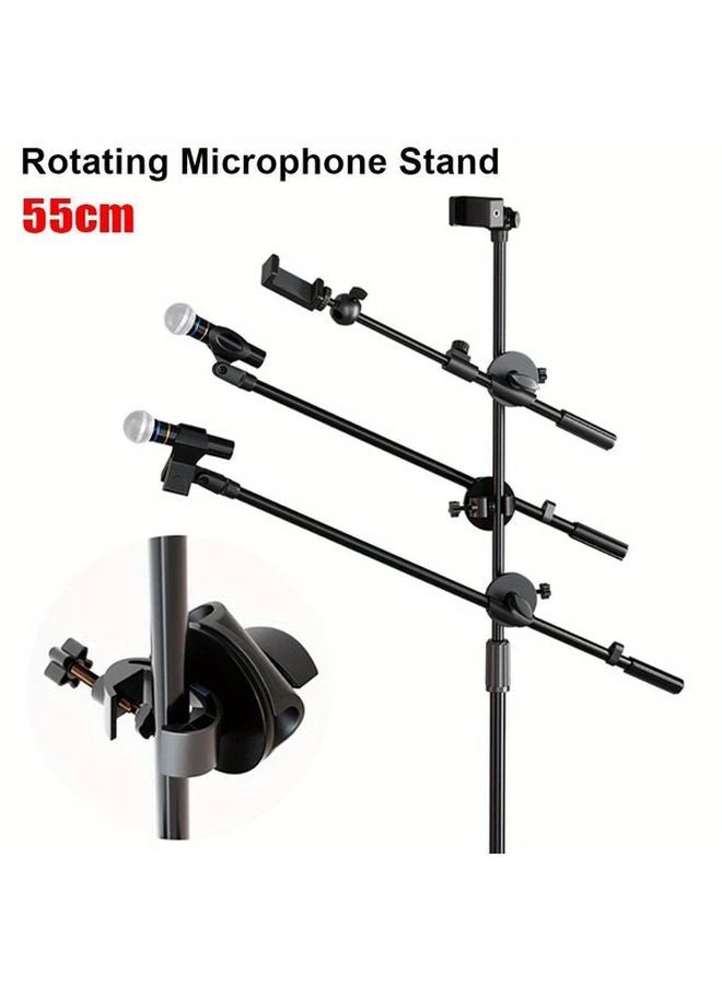 Mic Clip A Aluminum Alloy Rotating Microphone Stand Adjustable 55cm - Image 3