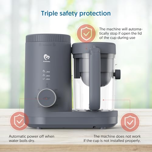 Bellababy Baby Food Maker Bellababy Baby Food Processor, Puree Blender Steamer with Reversible Steam Basket, One Button Easy Operation & Large Opening for Easy Cleaning - Image 5
