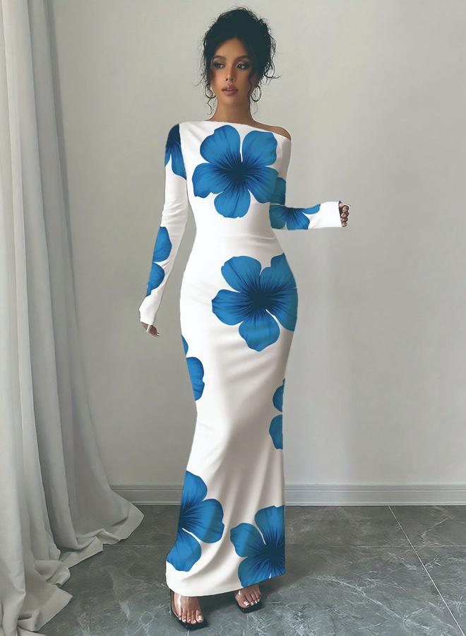 Take Two Women Floral Print Bodycon Maxi Dress - Image 3