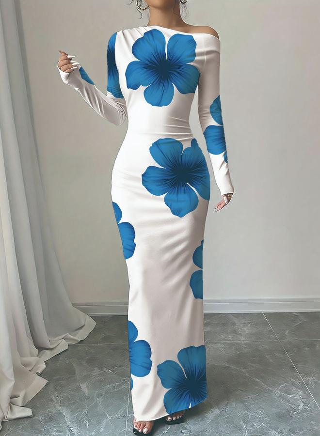 Take Two Women Floral Print Bodycon Maxi Dress - Image 5