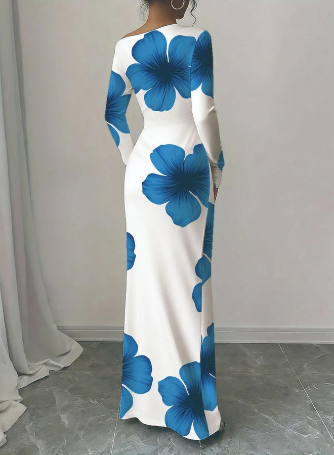 Take Two Women Floral Print Bodycon Maxi Dress - Image 2
