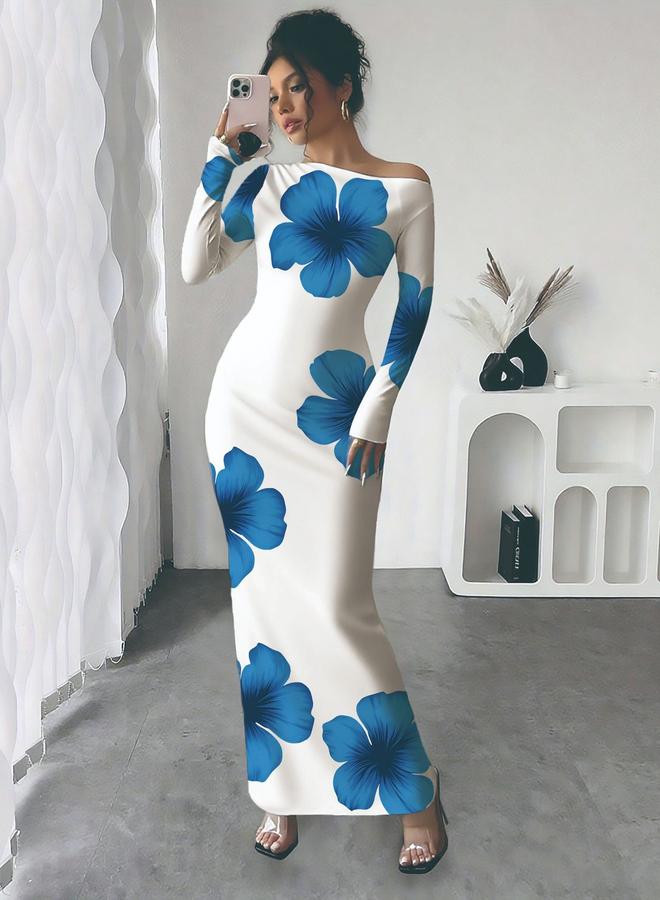 Take Two Women Floral Print Bodycon Maxi Dress - Image 1