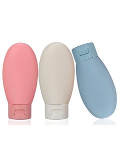 Ant 3-Piece Travel Bottles Set, 60ML Travel Bottles Containers with Storage Bag, Small Mini Empty Plastic Squeeze Bottles for Travel Toiletries Shampoo and Conditioner  - Image 1