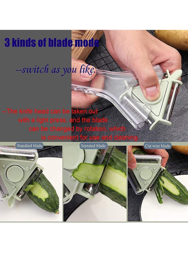 SYOSI Vegetable Peelers for Kitchen Multi Functional Peeler for Potato Carrot Apple Veggie Fruit with Ergonomic Non Slip Handle Sharp Blade Good Grip Durable  - Image 3