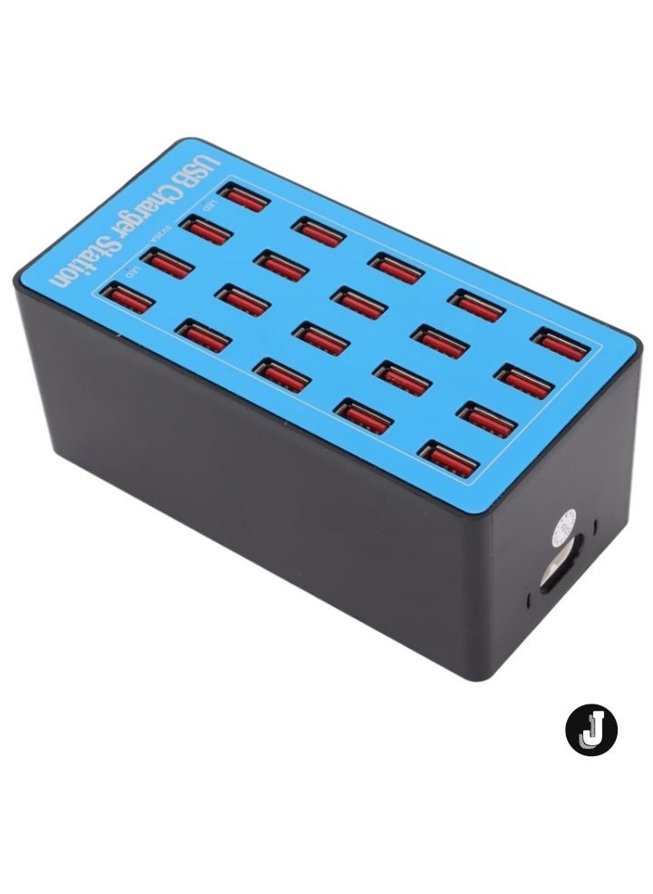 JAJEEK "20-Port USB Charging Station, 80W, 2.4A Per Port – Charge 20 Devices Simultaneously, Non-Slip Design, Multi-Port Charger for Smartphones, Tablets & USB Devices (EU Plug)"  - Image 1
