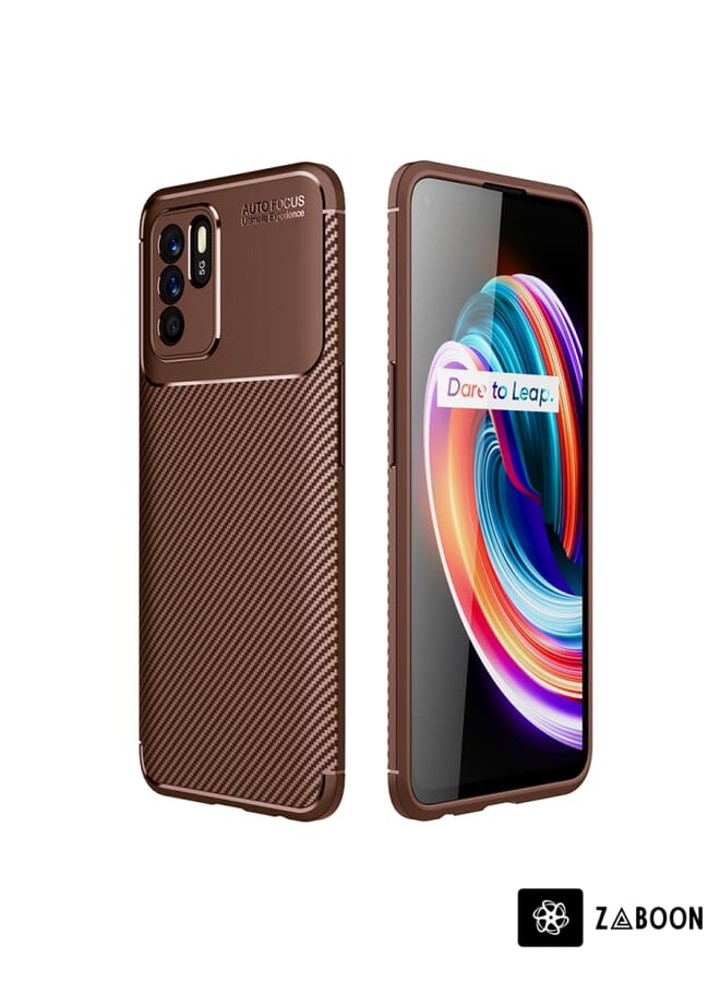 Zaboon Carbon Fiber Texture Shockproof TPU Case Protective Case Cover For OPPO Reno6 Z - Image 1