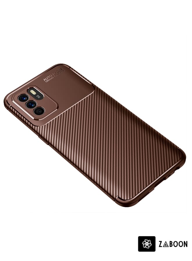 Zaboon Carbon Fiber Texture Shockproof TPU Case Protective Case Cover For OPPO Reno6 Z - Image 2
