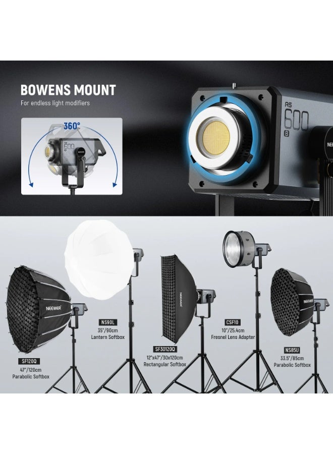 نيوير AS600B 600W Output Bi-Color COB LED Video Light - Image 3