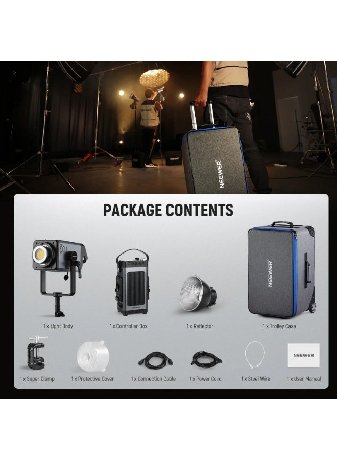 نيوير AS600B 600W Output Bi-Color COB LED Video Light - Image 2