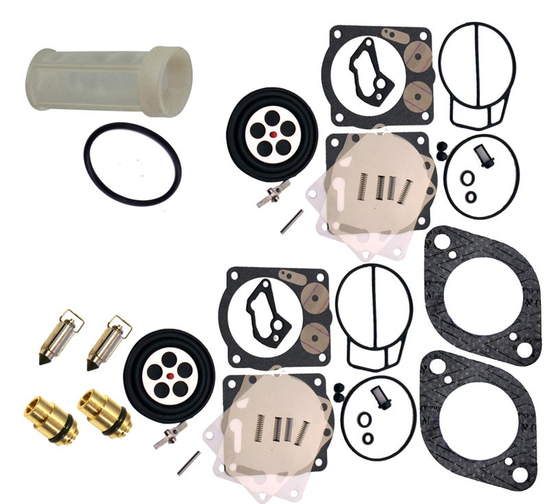 Venom Twin Carb Rebuild Kit w/Needle, Seats & Gaskets/For Sea-Doo (947-951 Engine ONLY), Fits 1998-2002 GSX GTX LRV RX RXX XP/LTD Free Water Separator Fuel Filter & O-Ring - Image 5
