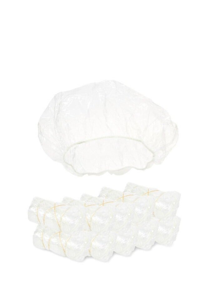 بروماس 100 قطعة قبعة استحمام للاستعمال مرة واحدة، شفافة وشفافة - Image 1