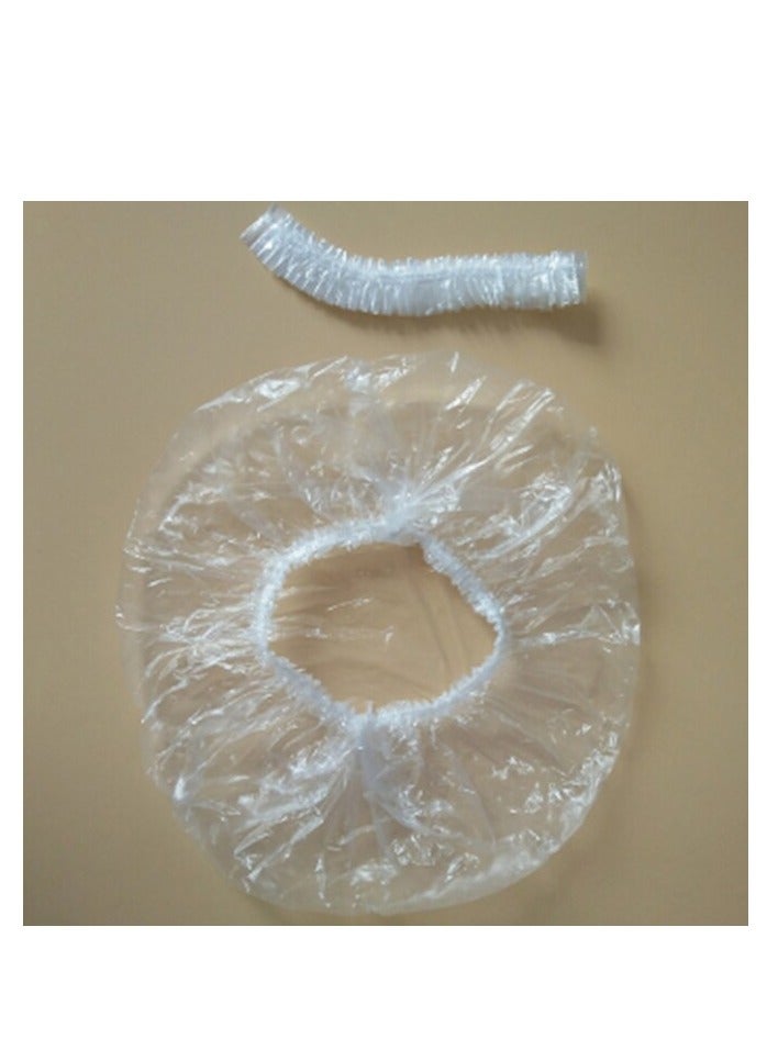 بروماس 100 قطعة قبعة استحمام للاستعمال مرة واحدة، شفافة وشفافة - Image 3
